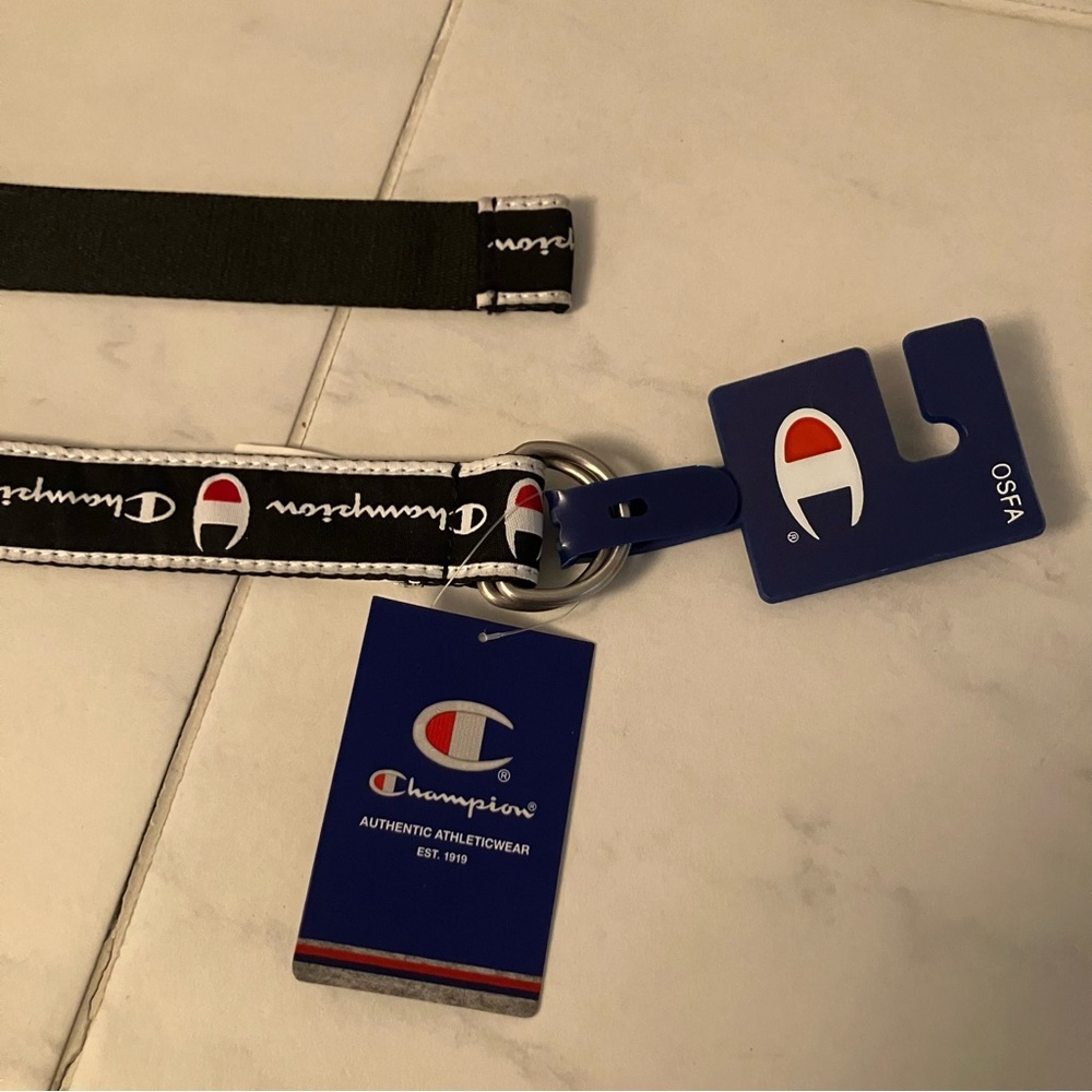 Champion Blue and White Belt.  Long ~60”.  New!